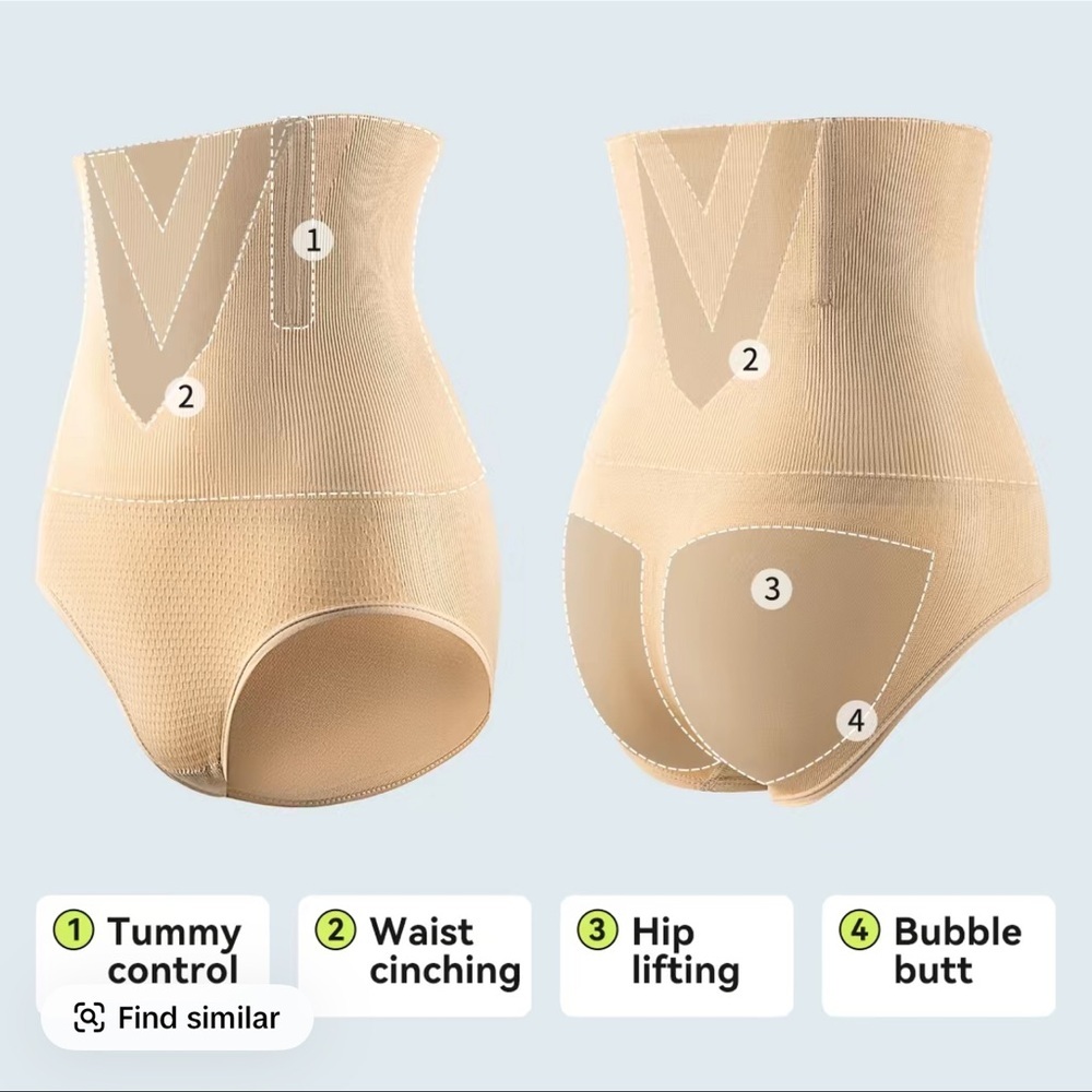 High-Waisted Tummy Control Shapewear - Beige anti gravity shapewear panties​